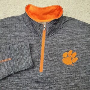 Clemson Tigers 1/4 Zip Pullover Knights Apparel Men L Gray Mock Neck Performance